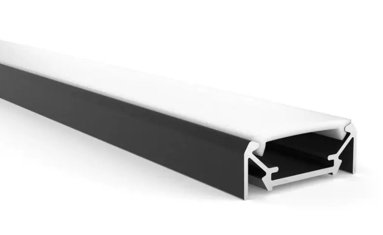 Perfil Led para clipar con difusor negro